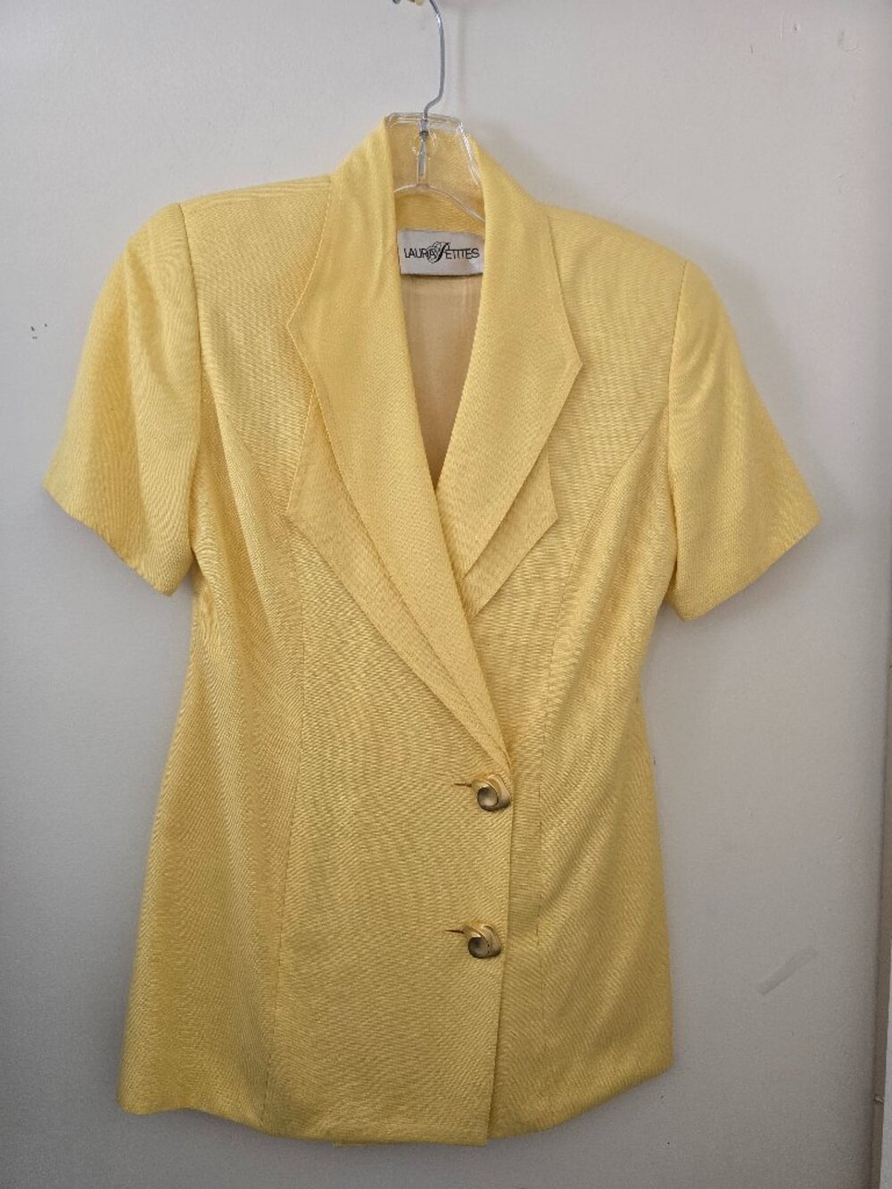Yellow Short Sleeve 2 Button Blazer